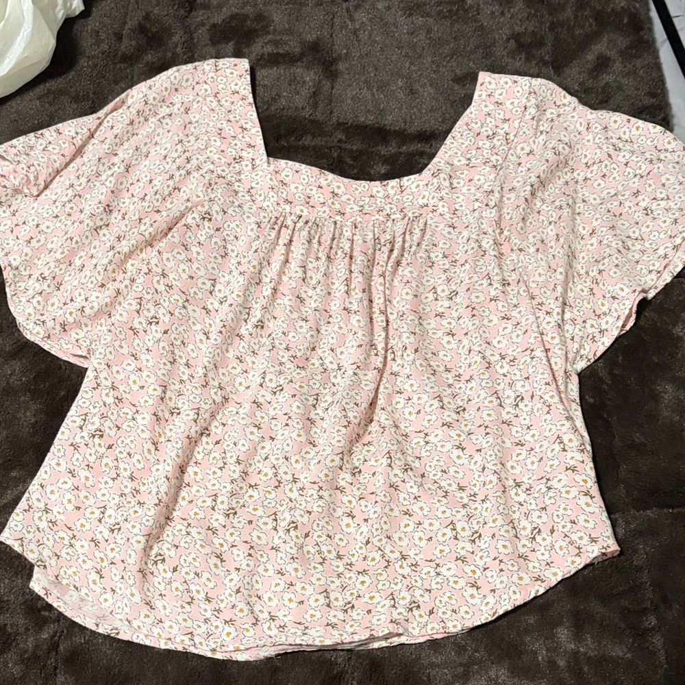 Lucky Brand Pink Floral Blouse